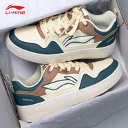 李寧潮流百搭板鞋女鞋2025冬季新款小白鞋透氣學(xué)生運動(dòng)休閑鞋跑步鞋子 骨白色/香脂綠 【行初】 35.5