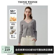 Teenie Weenie【原紗防曬】小熊淑女白色毛衣針織開衫長袖打底衫女空調(diào)衫 灰色 M (165)