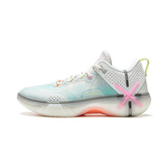 李寧（LI-NING）幻影6籃球鞋韋德系列新款緩震回彈比賽場(chǎng)地鞋 白綠粉/-9 44