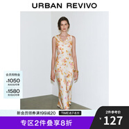 UR2025夏季新款女裝度假風碎花圖案蕩領(lǐng)無袖連衣裙UWG750069 粉白印花 M