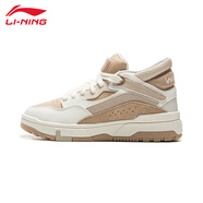 李寧運(yùn)動(dòng)鞋惟吾系列女鞋輕量高回彈板鞋軟底滑板潮流休閑鞋運(yùn)動(dòng)跑步鞋 棕/白/灰【惟吾MID FLEECE】加絨 37.5