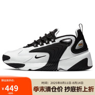 耐克NIKE休閑鞋女老爹鞋緩震ZOOM 2K休閑鞋AO0354-100白黑38