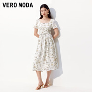 VEROMODA連衣裙方領(lǐng)含再生纖維素印花短袖度假風(fēng)長(cháng)裙 天雨灰色 XS