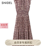 SNIDEL2025春夏新品優(yōu)雅印花荷葉邊小飛袖茶歇連衣裙SWFO252004 深紅色 D S (0)