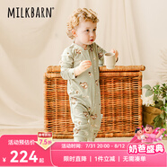 Milkbarn春秋嬰兒長(zhǎng)袖連體衣服男寶春秋純棉童裝女寶哈衣爬服 深秋蝸牛 80cm (12-18月-參考身高73-80cm)