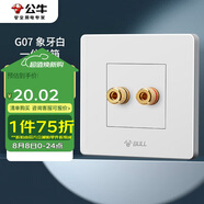 公牛（BULL）墻壁插座 G07系列 一位音箱插座 音響音頻G07T106 白色 暗裝