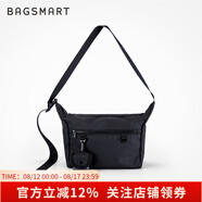 BAGSMART斜挎包戶(hù)外背包男士挎包小眾女運(yùn)動(dòng)單肩包女生包包郵差包男生禮物 黑色