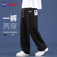 NASA GISS官方潮牌聯(lián)名休閑褲男潮流直筒寬松柔軟百搭長(zhǎng)褲子 黑色 M 