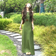 熒蒂（YINGDI）法式復古綠色吊帶背心連衣裙女子夏季2025新款小個(gè)子收腰氣質(zhì)長(cháng)裙 【綠色】 M