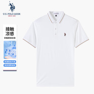 U.S. POLO ASSN.男士短袖POLO衫美式經(jīng)典休閑翻領上衣USPA彩標全棉商務男裝T恤
