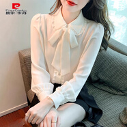 皮爾卡丹法式蝴蝶結(jié)雪紡襯衫女秋裝2025秋季新款時(shí)尚女士上衣時(shí)髦洋派小衫 圖片色常規(guī) L (106-115斤)