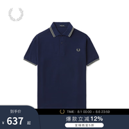 Fred Perry男士POLO衫2025夏季商務(wù)短袖重磅麥穗多彩T恤M3600 Y59/深藍(lán)色 M
