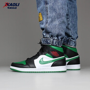 耐克（NIKE）【潮】Air Jordan aj1板鞋男女新款高幫休閑跑步運動耐磨籃球鞋 554725/554724-067/黑綠腳趾 42