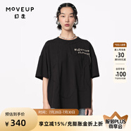 幻走（MOVEUP）【商場同款】2024夏季新款流蘇繡花設計師短款T恤女 黑 S