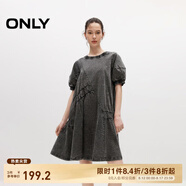 ONLY夏季時(shí)尚休閑泡泡袖寬松短裙連衣裙女|124207018 E00 渡鴉灰色 S 160/80A