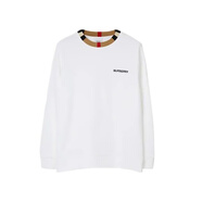 博柏利（BURBERRY）現貨sale 男士白色棉質(zhì)圓領(lǐng)長(cháng)袖T恤80751881 白色 XL