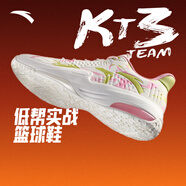 安踏（ANTA）KT籃球鞋男湯普森運動鞋男緩震防滑防側(cè)翻實戰(zhàn)比賽氣墊球鞋子男 【KT3 TEAM低幫版】白/紅/嫩芽綠-1 43 (270mm)