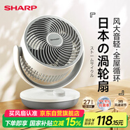 夏普（SHARP)小風(fēng)鈴空氣循環(huán)扇電風(fēng)扇家用小型桌面臺式宿舍臥室辦公室靜輕音抑菌扇葉搖頭臺扇PJ-CA230B-A
