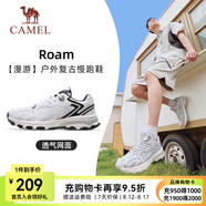 駱駝漫游慢跑鞋男透網(wǎng)[小紅書(shū)同款]透氣緩震復(fù)古跑步鞋女 7015B，白/黑 ，男（透網(wǎng)） 39