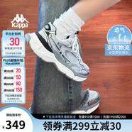 卡帕（Kappa）女鞋增高老爹鞋子女夏季透氣網(wǎng)面鞋休閑運(yùn)動慢跑鞋 奧運(yùn)灰 36