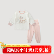 巴厘小豬兒童秋衣秋褲套裝男女童睡衣春秋季嬰幼兒家居服寶寶 麋鹿仙子 90 cm