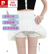 皮爾卡丹（pierre cardin）白色百褶裙女2025夏季薄款小個(gè)子高腰顯瘦百折半身裙a字風(fēng)琴短裙 白色 【SGL6020】 S