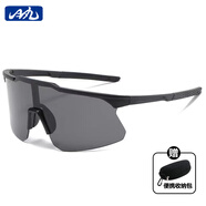 璞韻（PUYUN）騎行防護(hù)墨鏡男款登山戶外運(yùn)動(dòng)防風(fēng)沙自行車山地車護(hù)目太陽(yáng)眼鏡女 黑框黑片