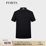 PORTS寶姿男裝夏季商務(wù)休閑短袖POLO衫MM8N205MZC013 黑色 S