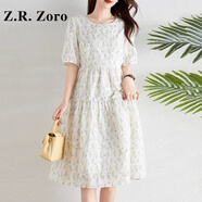 Z.R.Zoro奢侈品連衣裙女2025夏季新款寬松顯瘦a字裙法式甜美碎花連衣裙女 碎花 M