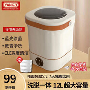 YANGZI揚(yáng)子集團(tuán)全自動(dòng)迷你洗衣機(jī)小型洗脫一體 內(nèi)衣內(nèi)褲洗衣機(jī)學(xué)生宿舍 嬰兒洗襪子機(jī)帶脫水 升級(jí)款12L白【藍(lán)光+CLE深度清潔+低音凈洗】