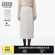 Teenie Weenie小熊半身裙女2025春夏新款復(fù)古摩登波點雪紡長款半身裙女 象牙白 S