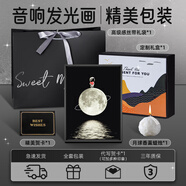 ROBERILLINE德國柏林之音無線藍牙音響氛圍攬月燈光畫音箱生日送女友禮物壁畫 月界童話E