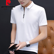 皮爾卡丹（pierre cardin）高檔品牌短袖T恤男夏季男士POLO新款中青年時(shí)尚休閑翻領(lǐng)舒適上衣 T118白色 XL 【建議125-140斤】