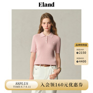 ELAND【繽紛棉棉冰】衣戀針織T恤女polo領(lǐng)含莫代爾短袖25夏季新款 淺粉色(26)L/Pink-A款F24E05 S /160