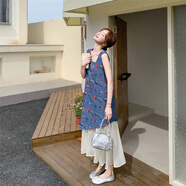 衣典零一（LEDIALYI）撞色拼接法式刺繡碎花無(wú)袖背心連衣裙女夏季2025年新款長(cháng)裙子夏天 圖片色 S （建議105斤以?xún)龋?
                                         title=