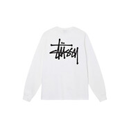 斯圖西（stussy）美式潮圖西STU長(cháng)袖T恤圖西上衣字母印花男女寬松重磅純棉多巴胺 白色 M