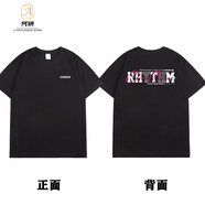 慶友國潮周杰倫簽名t恤CHOUCHOU卡通潮流圓領(lǐng)T恤嘉年華巡演周邊上衣服 周杰倫簽名字母短袖(黑色) XS 70至85斤150cm左右