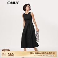 ONLY氣質(zhì)刺繡中長(zhǎng)款牛仔背心裙連衣裙女|123342003 J1Z 黑色牛仔提花-追單第一批 S 160/80A