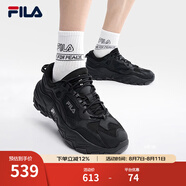 斐樂（FILA）官方掠奪者2女鞋男鞋情侶跑步鞋季老爹鞋時尚復(fù)古運動鞋 黑/鍛鐵-BF【男款】 40
