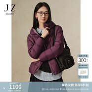 玖姿·安娜蔻【臻·羽絨】西伯利亞鵝絨短款羽絨服保暖女冬款 紫紅-JTDD03364 L
