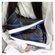 耐克（NIKE）Air Jordan 1 Mid AJ1 黑白紅小芝加哥中幫喬1籃球鞋 554725-116 554725-068_黑藍 35.5 _祇售