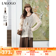 lagogo波禧風(fēng)氣質(zhì)連衣裙兩件套女拉谷谷2025年秋季新款優(yōu)雅連身裙 深咖啡 S