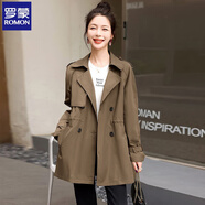 羅蒙胖妹妹風(fēng)衣女中長款2025早春新款西裝收腰顯瘦氣質(zhì)休閑大碼短外套 咖啡色 【休閑版型】 3XL 【建議155-168斤】