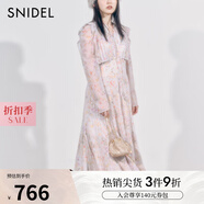 SNIDEL秋冬甜美淑女荷葉邊收腰百褶印花連衣裙SWFO244316 混合色 S （0）