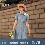 森馬連衣裙女翻領(lǐng)百褶短裙氣質(zhì)優(yōu)雅夏時(shí)尚收腰襯衫裙109324114022