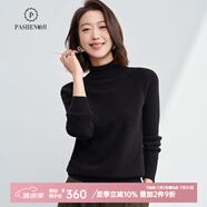 帕什【 24新款新色】羊絨衫女高領(lǐng)秋冬插肩長(zhǎng)袖百搭毛衣女PS-05 經(jīng)典黑 XL（125-140斤）