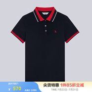 哈吉斯（HAZZYS）女裝 夏款女士撞色休閑運(yùn)動(dòng)風(fēng)POLO衫女 藏青色NV L (165/88A 40)