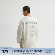 CHINISM【黑水系列】CH赤塵美式印花長袖T恤男2025春季休閑上衣商場同款 花灰色 L