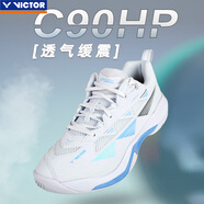 威克多（VICTOR）勝利羽毛球鞋入門級羽球鞋訓(xùn)練功夫防滑耐磨減震運(yùn)動鞋P9200TD巭 C90HP AM 白/清新藍(lán) 38 (240mm)