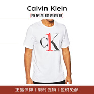 Calvin Klein CK 七夕情人節禮物潮流高級輕奢休閑男短袖t恤NM1903E 白色M